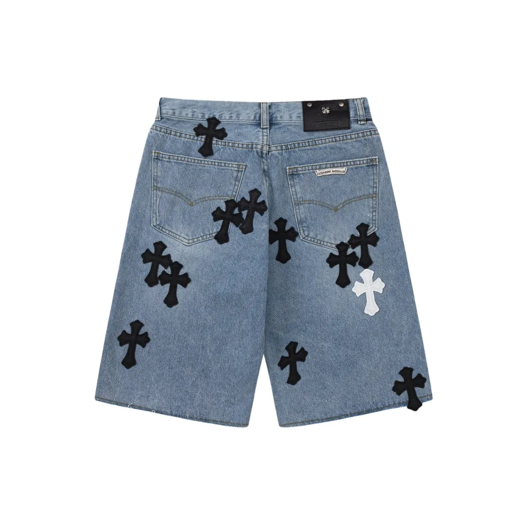 KE926#P180 The only correct leather label version on the market Chrome Hearts CH Cross embroidery distressed jeans Top ceiling quality 100% correct version The correct version is here!  Believe me this must be the best quality you will ever come across! ! Excellent value for money! !  Styles with different washes and textures are very friendly to people with thin legs and thick legs. The straight version is very flattering to the shape of the legs. The moderate length is timeless and easy to match. It is the basis of various styles and a must-have in the wardrobe! ! Add a little stacking to easily control the clean fit trend that has exploded this year. The fabric is stiff but also makes the upper body soft without losing texture. The sides and cuffs of some styles have a bone-wash effect. The vintage flavor pops up all at once. It’s really hard not to love it! ✅Correctly customize the Croxin metal leather label on the back panel. It is not sold directly with the cross on the finished jeans. 1:1 copying strives for excellence and the details are perfectly grasped. ✅The cross leather label is clear and smooth. Exquisite turning top craftsmanship. ✅Buttons, zippers and hardware are all customized versions of the Croxin LOGO. ✅High-cost washing process. Size: 28 30 32 34 36 (5 sizes)